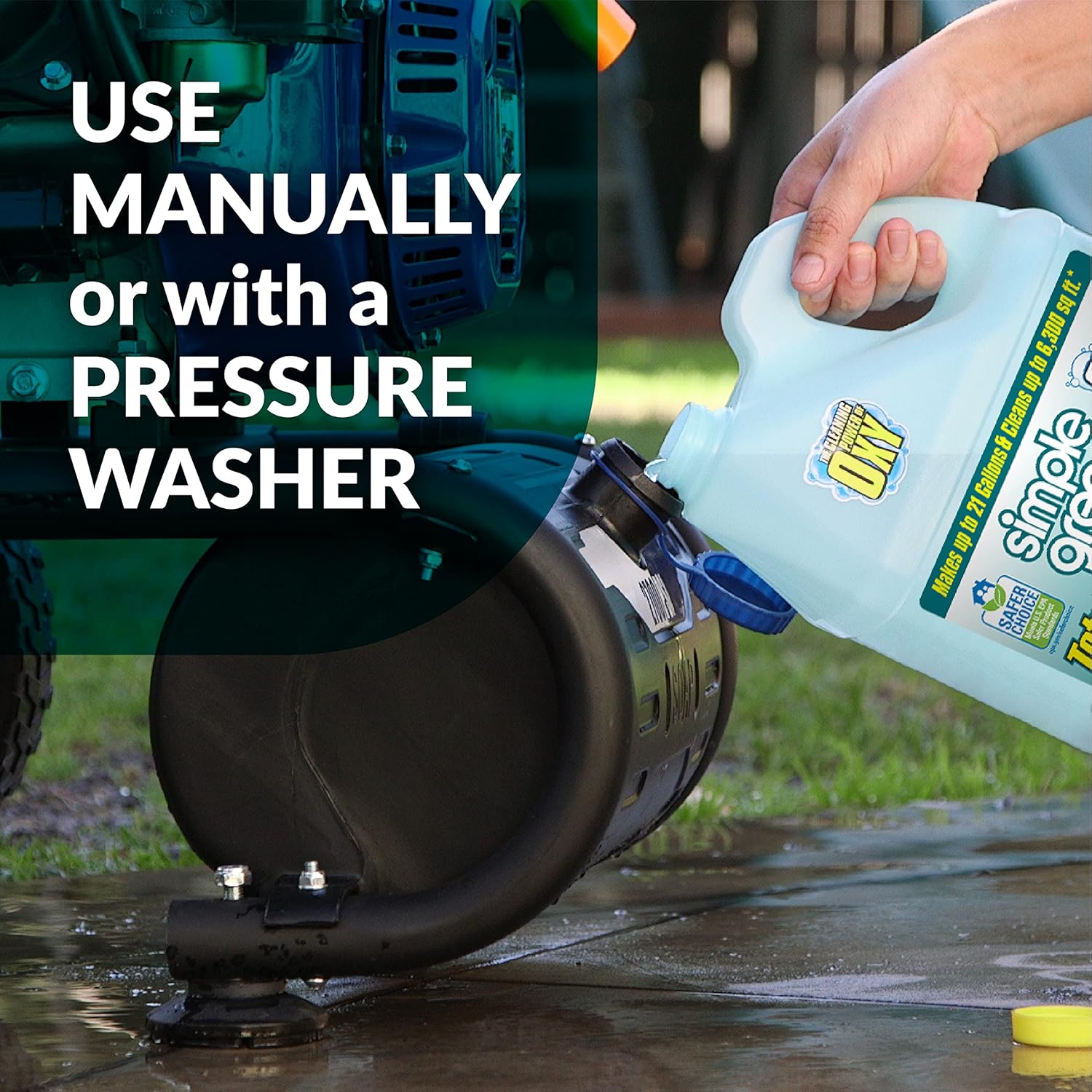 Simple Green Oxy Solve Outdoor Pressure Washer Cleaner – 1 Gal Concentrate for Patios, Decks, and Driveways