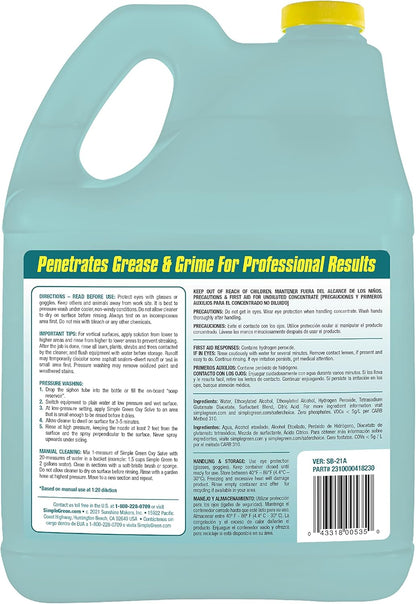 Simple Green Oxy Solve Outdoor Pressure Washer Cleaner – 1 Gal Concentrate for Patios, Decks, and Driveways