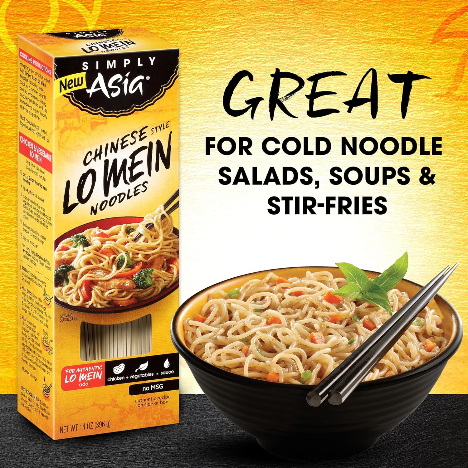 Simply Asia Lo Mein Noodles, No MSG Added – Family-Friendly Noodle Base for Kid-Approved Dinners