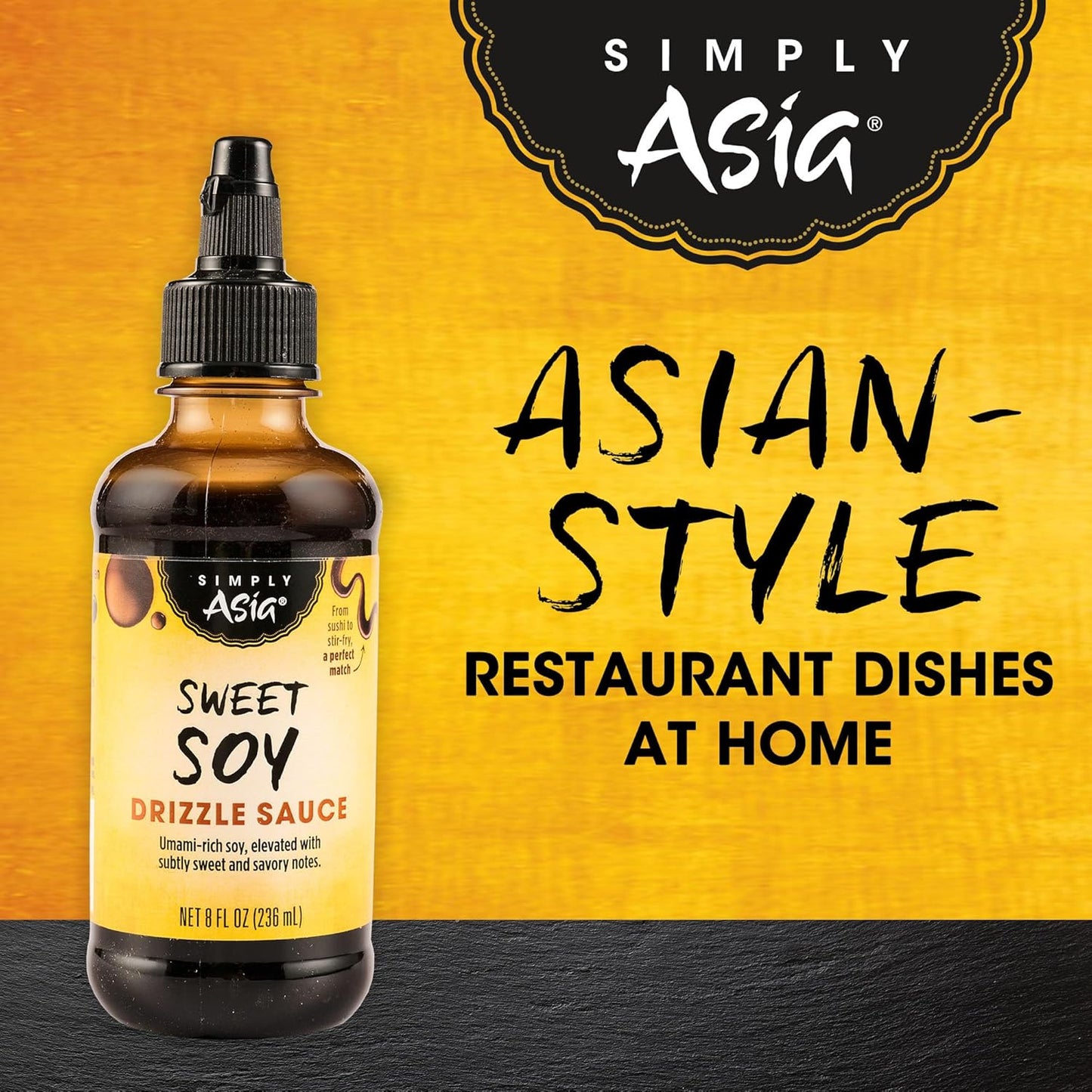 Simply Asia Sweet Soy Drizzle Sauce — One Bottle, Three Cuisines, Clutter-Free Pantry, 8 fl oz