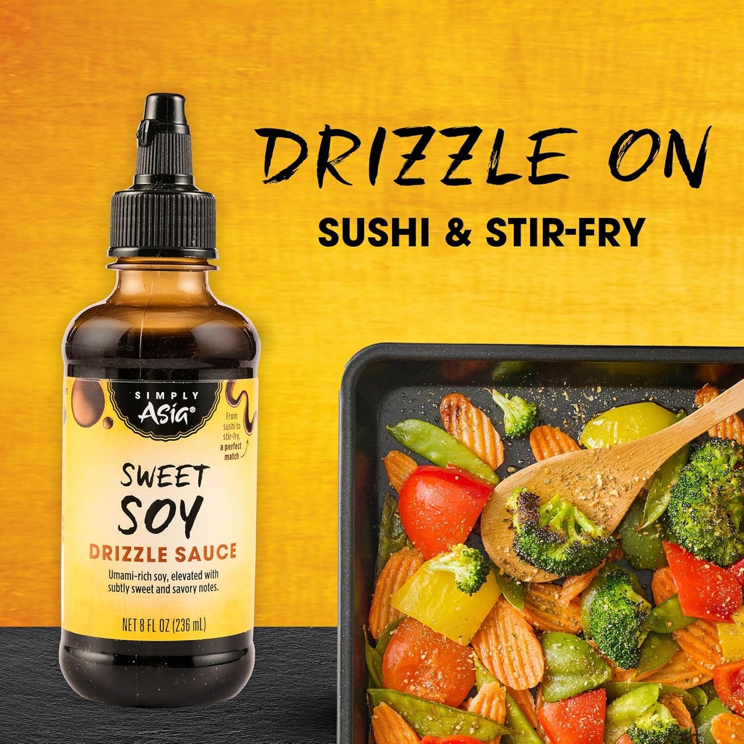 Simply Asia Sweet Soy Drizzle Sauce — One Bottle, Three Cuisines, Clutter-Free Pantry, 8 fl oz