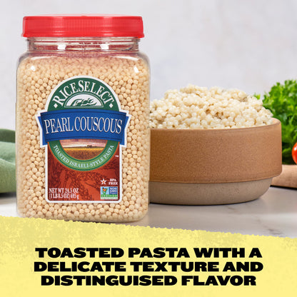 single-ingredient formulation: 100% pearl couscous with no additives