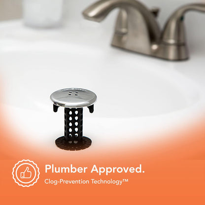 SinkShroom Chrome Edition - Modern Bathroom Sink Drain Protector Hair Catcher for Stylish Powder Rooms and Guest Baths