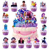16pcs Anime Birthday Cake Toppers – Non-Toxic Cupcake Decorations Safe for Children's Themed Party Dessert Table
