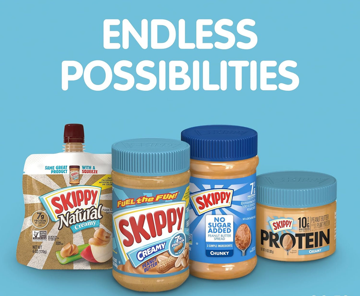SKIPPY Creamy Peanut Butter – Practical Hostess Gift for New Homeowners, Bulk 2 Pack 40 oz