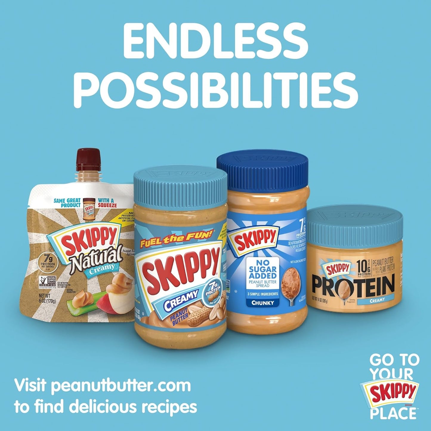 SKIPPY Natural Super Chunk Peanut Butter Spread – Office Pantry Bulk Jar for Midday Energy Boosts, 40 oz