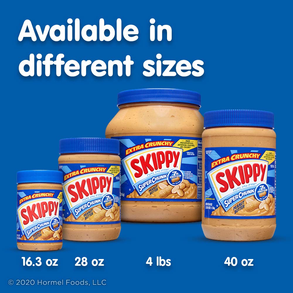 SKIPPY Reduced Fat Super Chunk Peanut Butter – Practical Hostess Gift Jar for Housewarmings and Holidays