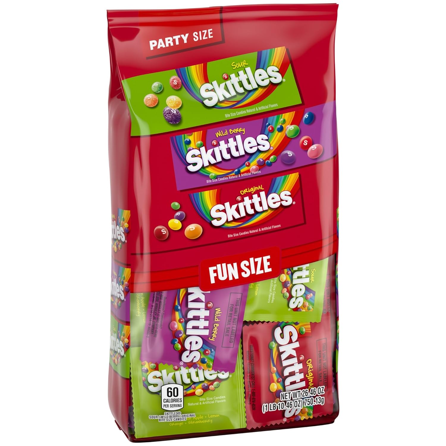 SKITTLES Assorted Candy Bulk Pack – Office Break Room Candy Dish & Reception Desk Snack Jar, 26.46 oz