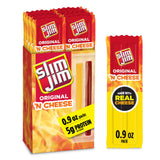 Slim Jim Original Snack Sticks & Cheese – Car Cup Holder Protein for Commuters on the Go
