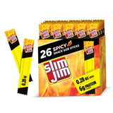 Slim Jim Spicy Meat Sticks – Shelf-Stable Grab-and-Go Snack for Hiking Trails and Road Trip Vehicles