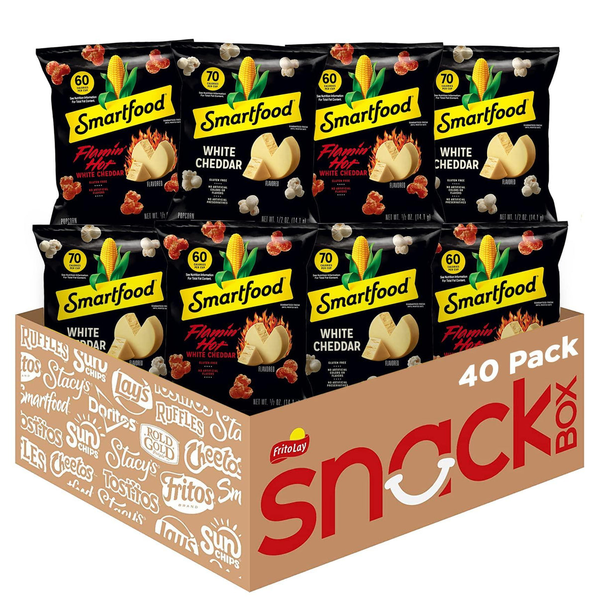 Smartfood Popcorn Single-Serve Snack Pack – Movie Night Gift Set for Friends & Family, Gluten Free 40 Count
