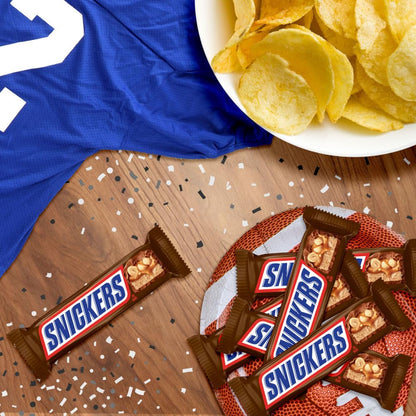 SNICKERS NFL Football Chocolate Bars, Caramel & Peanut – Travel-Friendly Individually Wrapped Candy for Outdoor Watch Parties and Cookouts