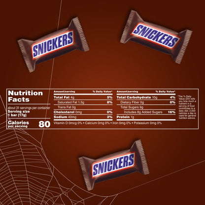 SNICKERS Original Candy Bar Variety, Gift-Ready Assorted Treat Pouch for Halloween Boo Baskets and Office Gift Exchanges, 10.59oz