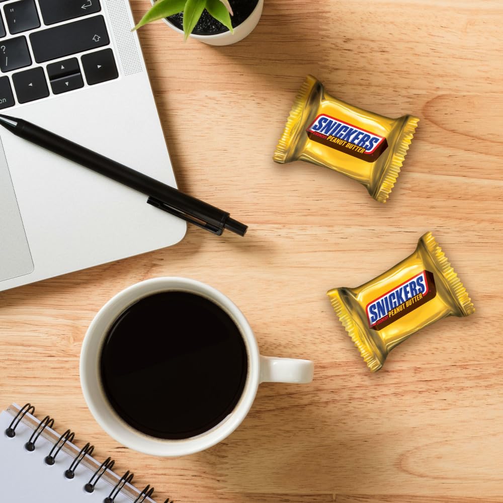 SNICKERS Peanut Butter Crunchy Squares Individually Wrapped Halloween Gift for Spouse and Stocking Stuffers, 11.5oz