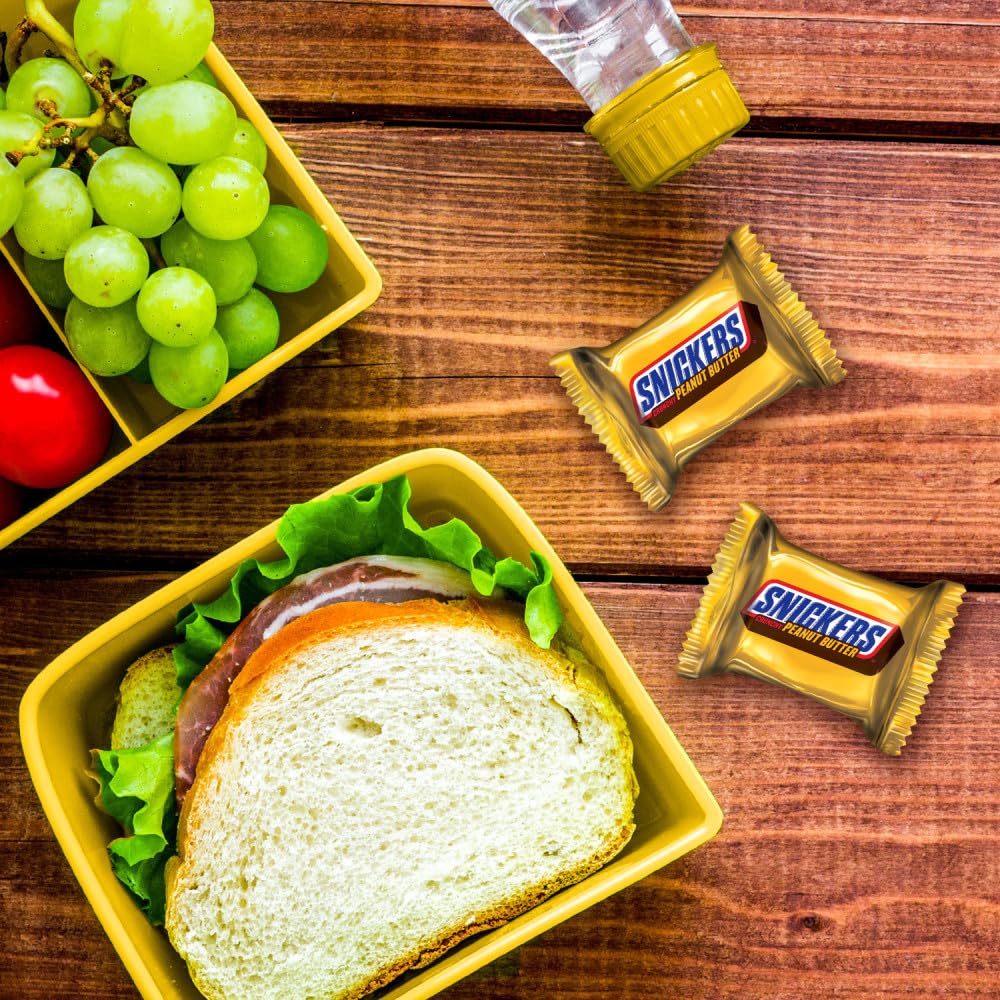 SNICKERS Peanut Butter Crunchy Squares Individually Wrapped Halloween Gift for Spouse and Stocking Stuffers, 11.5oz