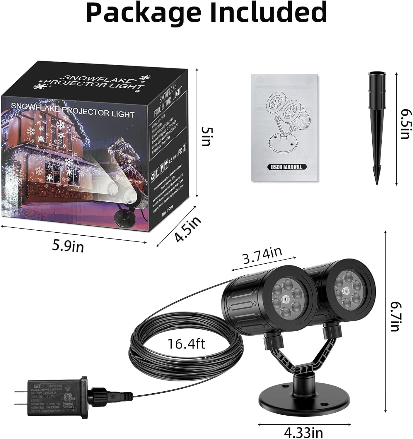 Snowfall Projector Lights for Living Room Ceiling Ambiance, Dual-Head LED Snowflake Lamp with Timer for Cozy Bedroom Decor