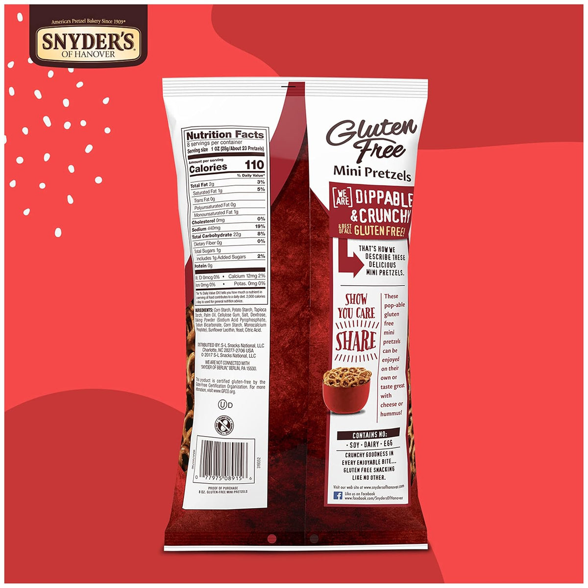 Snyder's of Hanover Gluten Free Mini Pretzels – Kid-Safe Nut-Free Snack for Playdates and After-School Munching