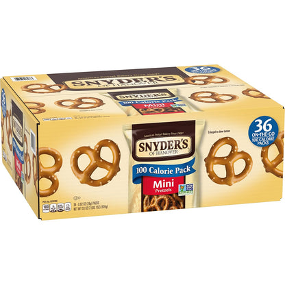 Snyder's of Hanover Mini Pretzels 100 Calorie Variety Pack – Crowd-Pleasing Snack Gift for Class Parties, Multi-Pack