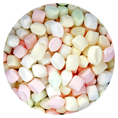 soft pillow-mint texture rather than hard candy