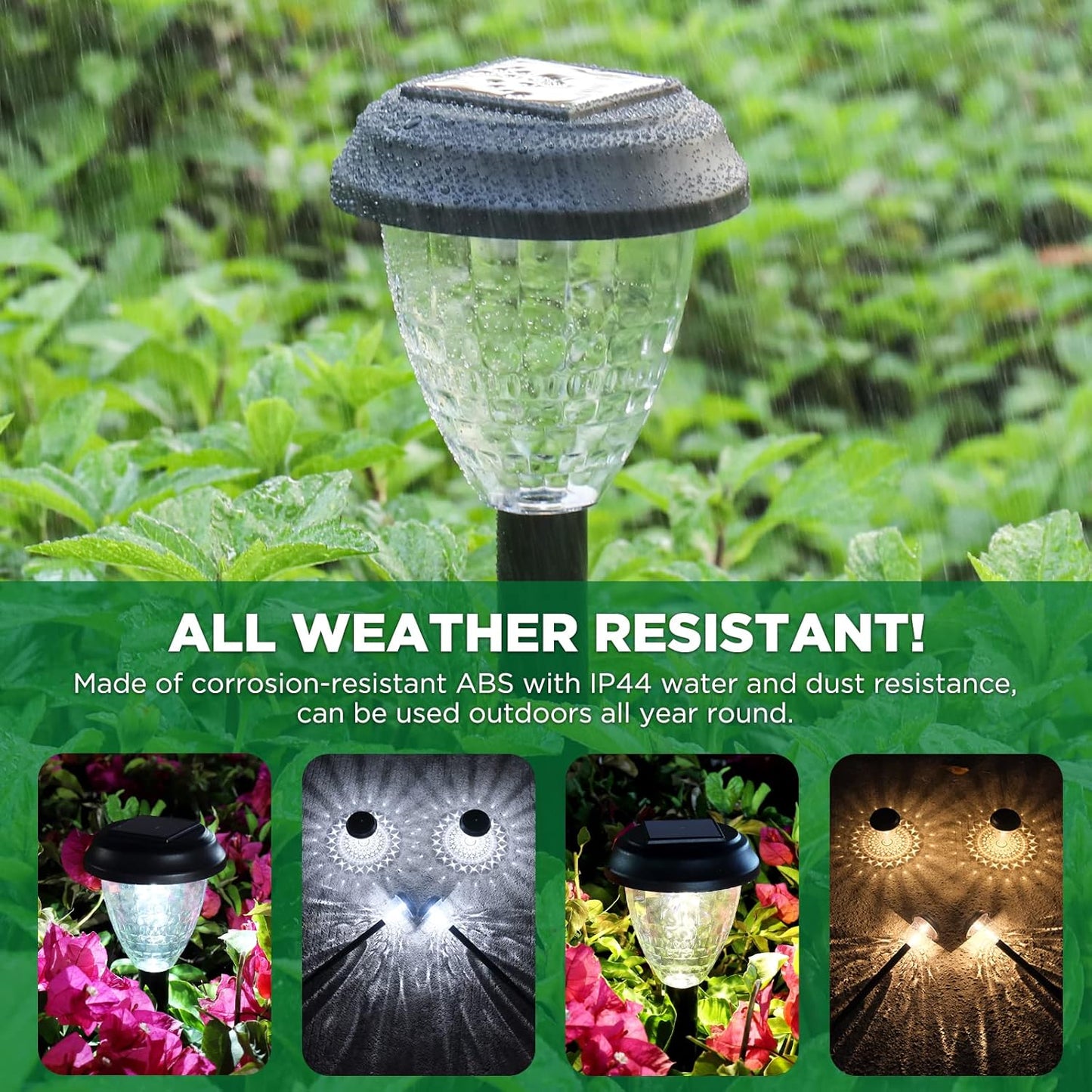 Solar Pathway Lights for Patio and Camping, 10-Pack Dusk to Dawn Waterproof LED Garden Stake Lights