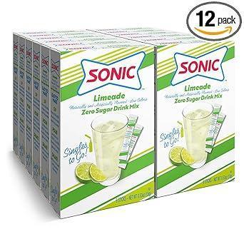 Sonic Singles To Go Strawberry Lemonade & Cherry Limeade Powdered Sticks – Sugar-Free Flavored Water for Clean-Lifestyle Adults