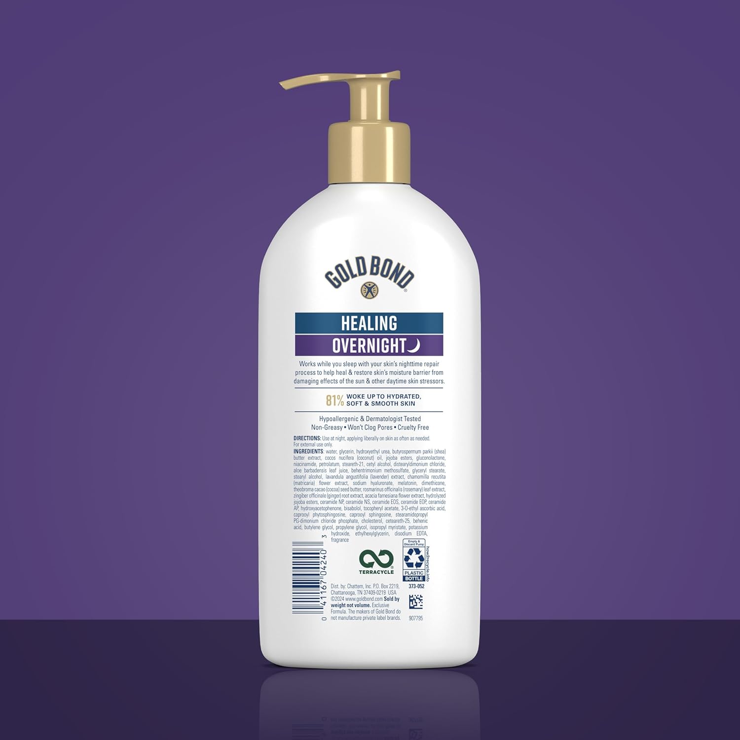 soothing aloe vera plus a blend of seven moisturizers and three vitamins