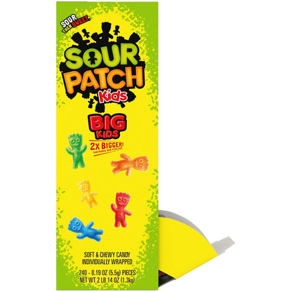 SOUR PATCH KIDS Big Kids Individually Wrapped Candy Holiday Gift for Kids, Stocking Stuffer, and Party Favor Bags, 240 Count