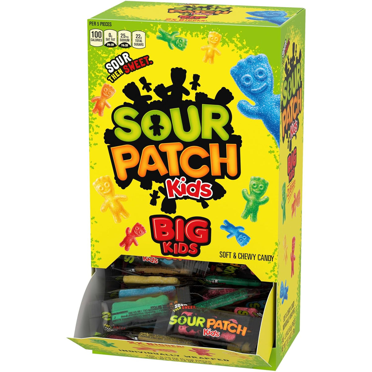 SOUR PATCH KIDS Big Kids Individually Wrapped Candy Holiday Gift for Kids, Stocking Stuffer, and Party Favor Bags, 240 Count