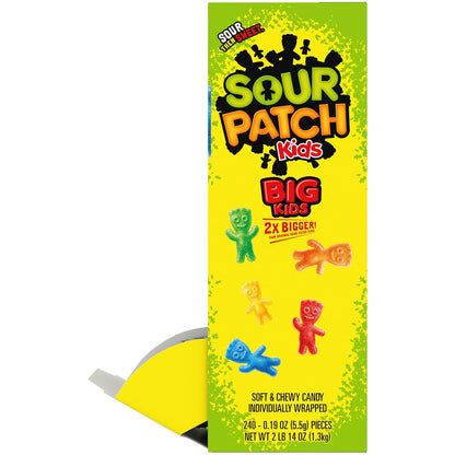 SOUR PATCH KIDS Big Kids Individually Wrapped Candy Holiday Gift for Kids, Stocking Stuffer, and Party Favor Bags, 240 Count