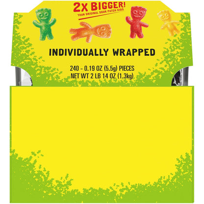 SOUR PATCH KIDS Big Kids Individually Wrapped Candy Holiday Gift for Kids, Stocking Stuffer, and Party Favor Bags, 240 Count