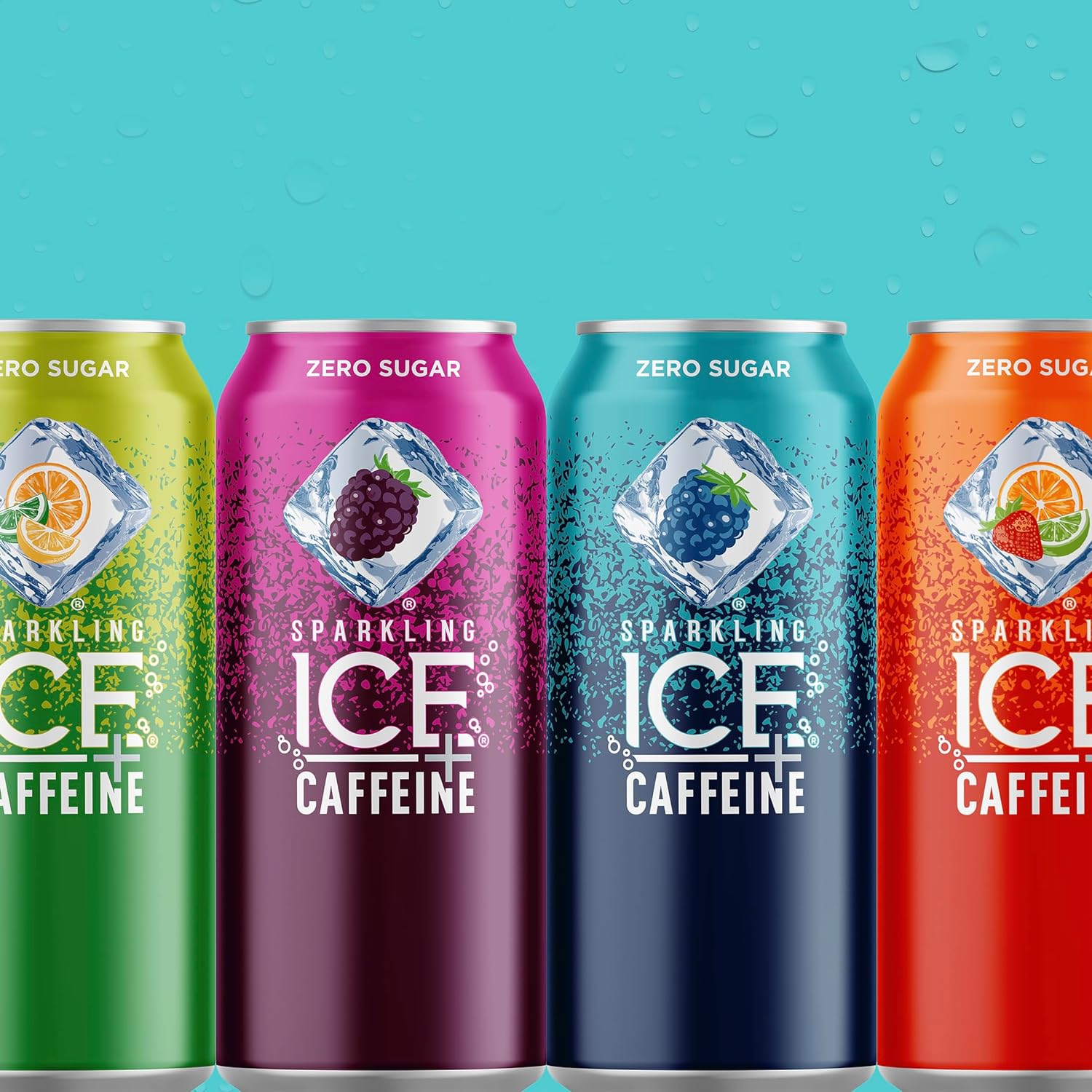 Sparkling Ice Caffeine Black Raspberry Sparkling Water for Hiking Trail Hydration, Lightweight Sparkling Energy Drink for the Trail