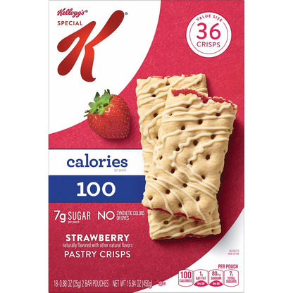 Special K Bar Pastry Crisps, Strawberry – Portion-Controlled Treat for Mindful Snacking and Self-Care Days