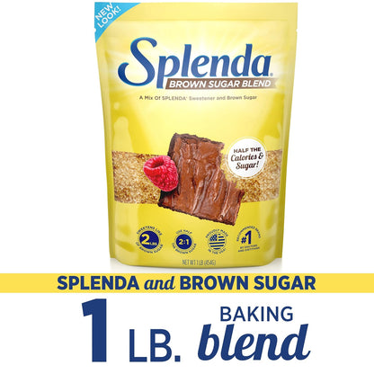 SPLENDA Brown Sugar Blend for Diabetes-Friendly Kitchens, Low-Sugar Sweetener for Coffee, Oatmeal, and Family Recipes