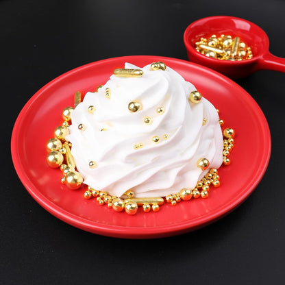 Sprinkles – Stylish Edible Gold Pearl Toppings for Picture-Perfect Home Dessert Tables, 130g Jar