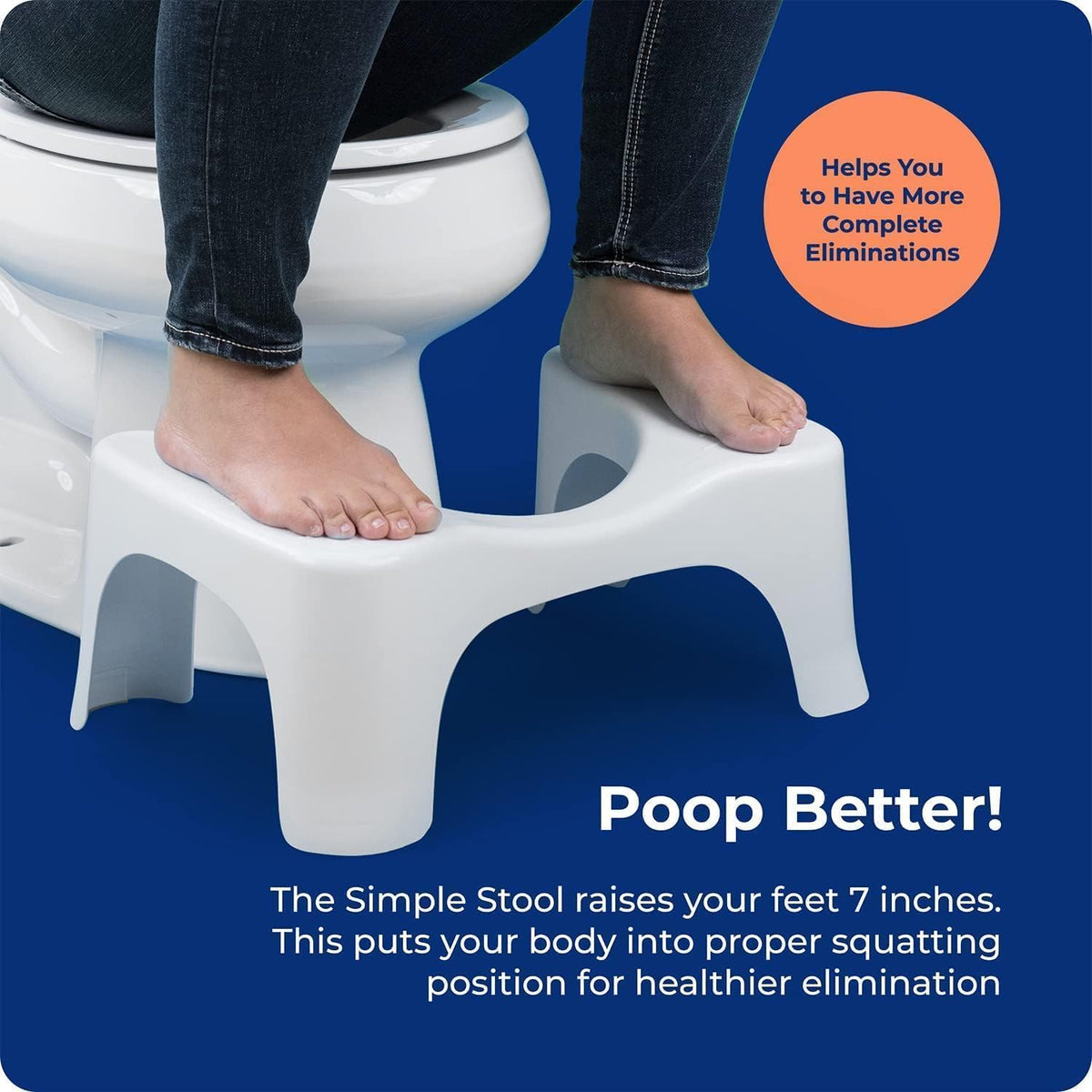 Squatty Potty White Toilet Stool – Mindful Elimination Aid for Health-Conscious Adults, 7-Inch Standard Toilet Fit