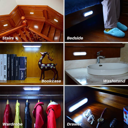 STAR-SPANGLED 3 Pack 7” Motion Sensor Light Indoor – Battery Powered LED for Stairs and Hallway Safety, No Wiring Required