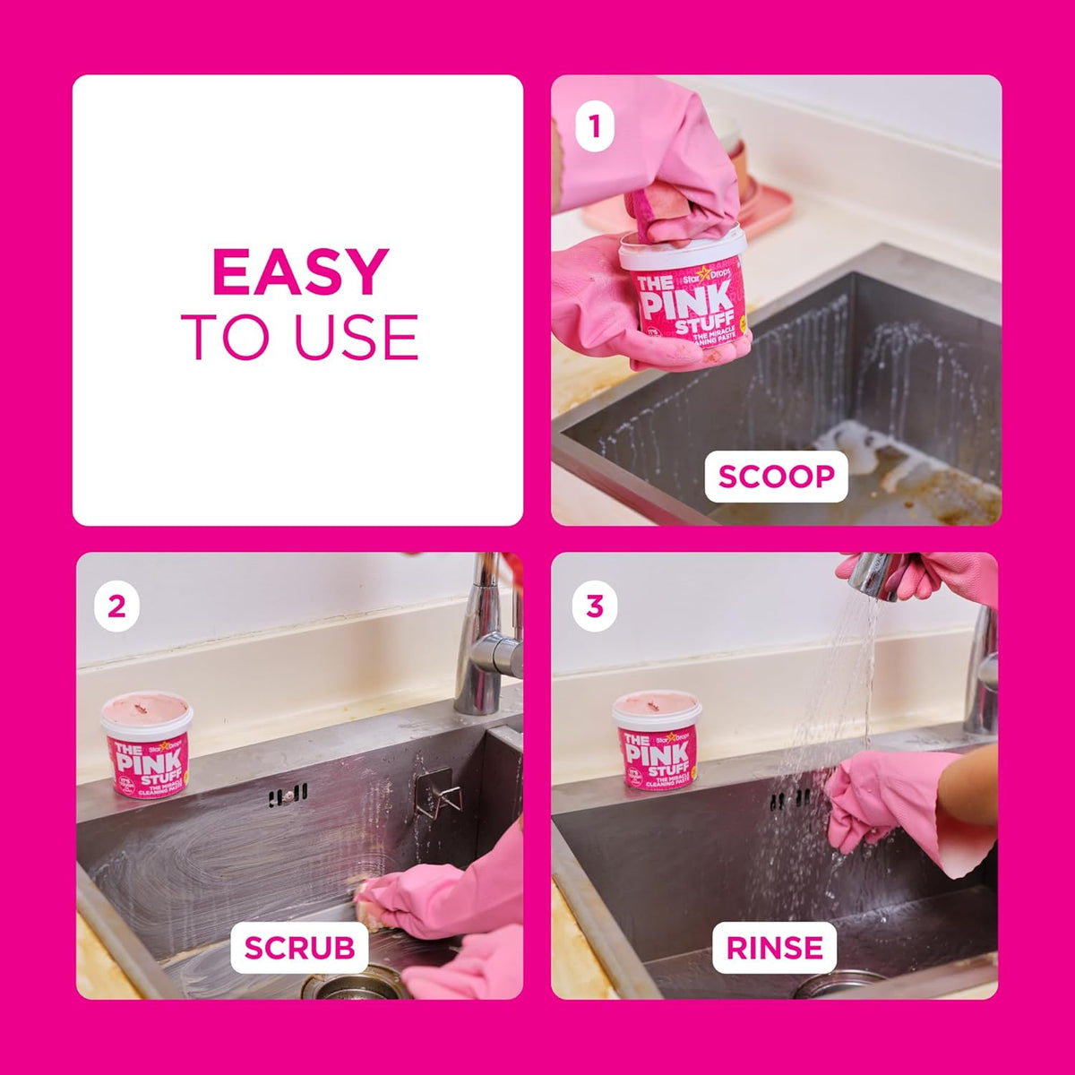 Stardrops The Pink Stuff Multi-Surface Paste Set – Neutral-Toned Cleaning Duo for a Calm, Uncluttered Home
