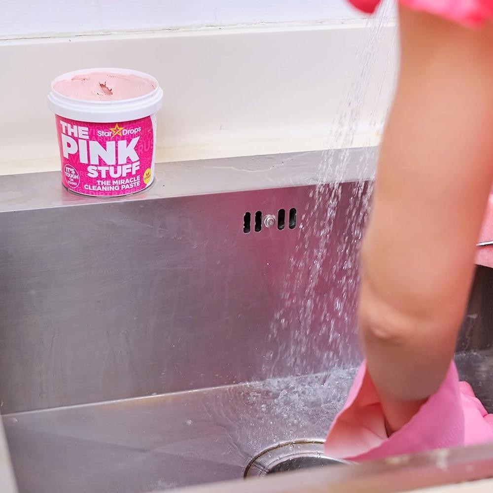 Stardrops The Pink Stuff Paste & SQeeZY Sponge Bundle – Vinyl Fence and Siding Cleaner for Hard Water Stains Outside