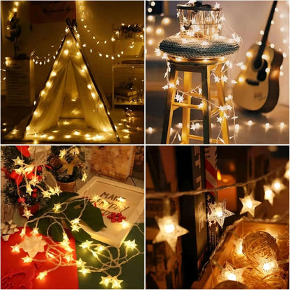 Starlite Star String Lights – Cozy Bedroom Decor with 20FT of Warm White Twinkle Ambiance