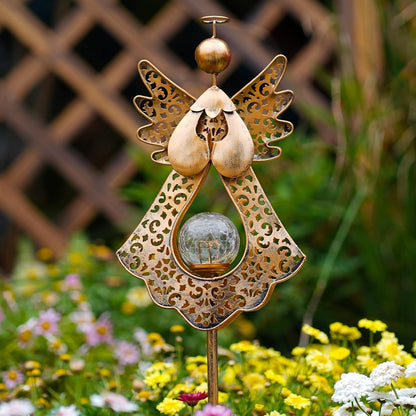 Starryfill Angel Solar Stake – Sympathy Memorial Gift for Loss of Mom, Crackle Glass Garden Light