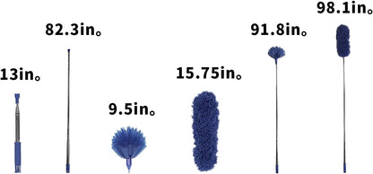 static-positive microfiber fibers that attract and trap dust and hair