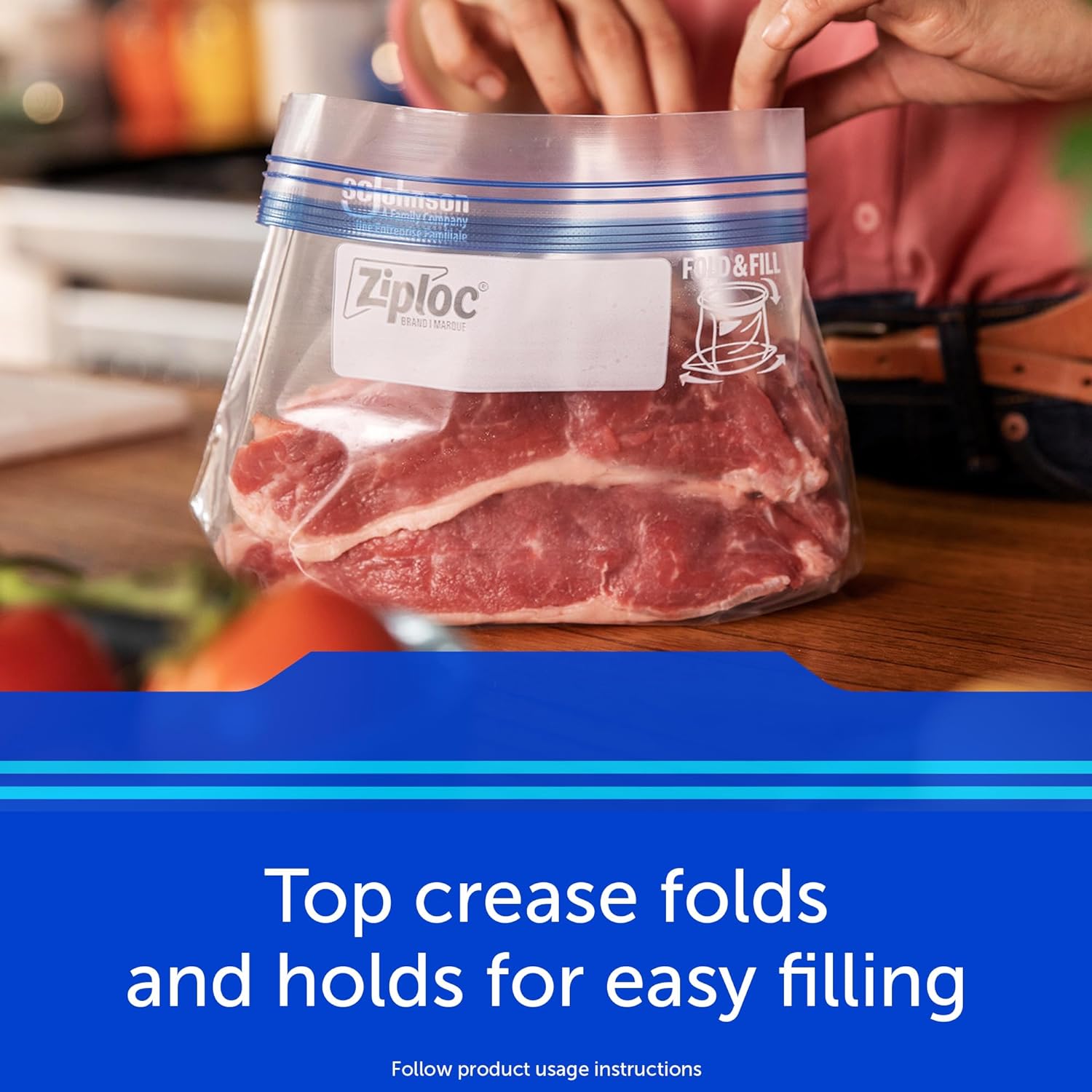 stay open design with patented stand-up bottom for hands-free filling