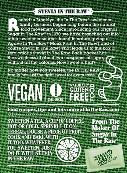 Stevia In The Raw Plant Based Sugar Substitute – Mindful Sweetening Companion for Calorie Conscious Wellness Routines