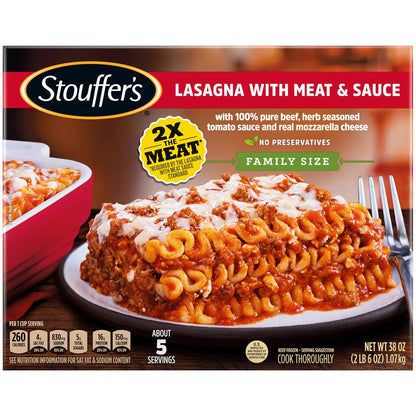 Stouffer's Classic Lasagna with Meat and Sauce – Family Size Frozen Meal for Home Dinner Tables
