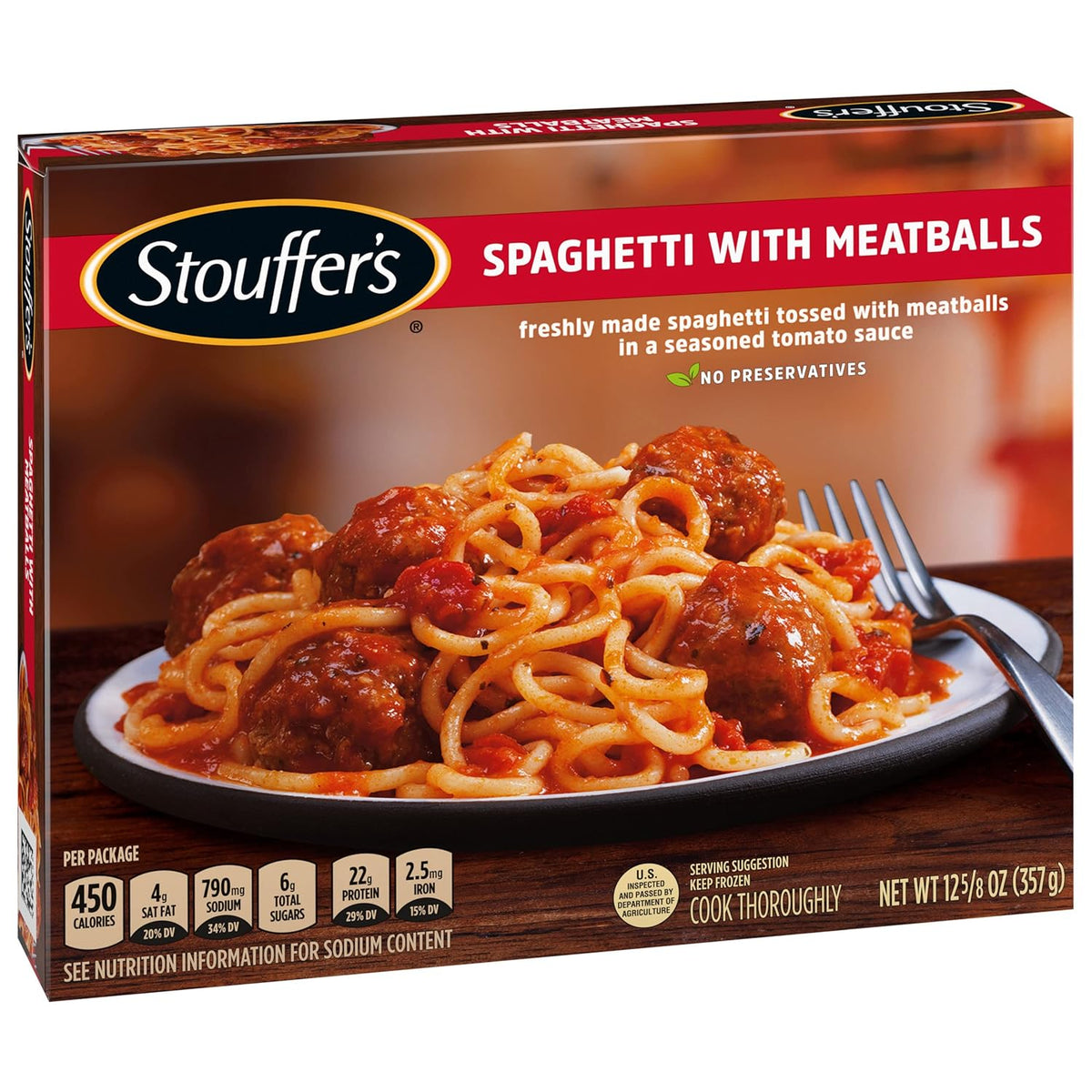 Stouffer's Spaghetti with Meatballs – Kid-Approved Lunch for Picky Eaters, Single-Serve Microwave Meal