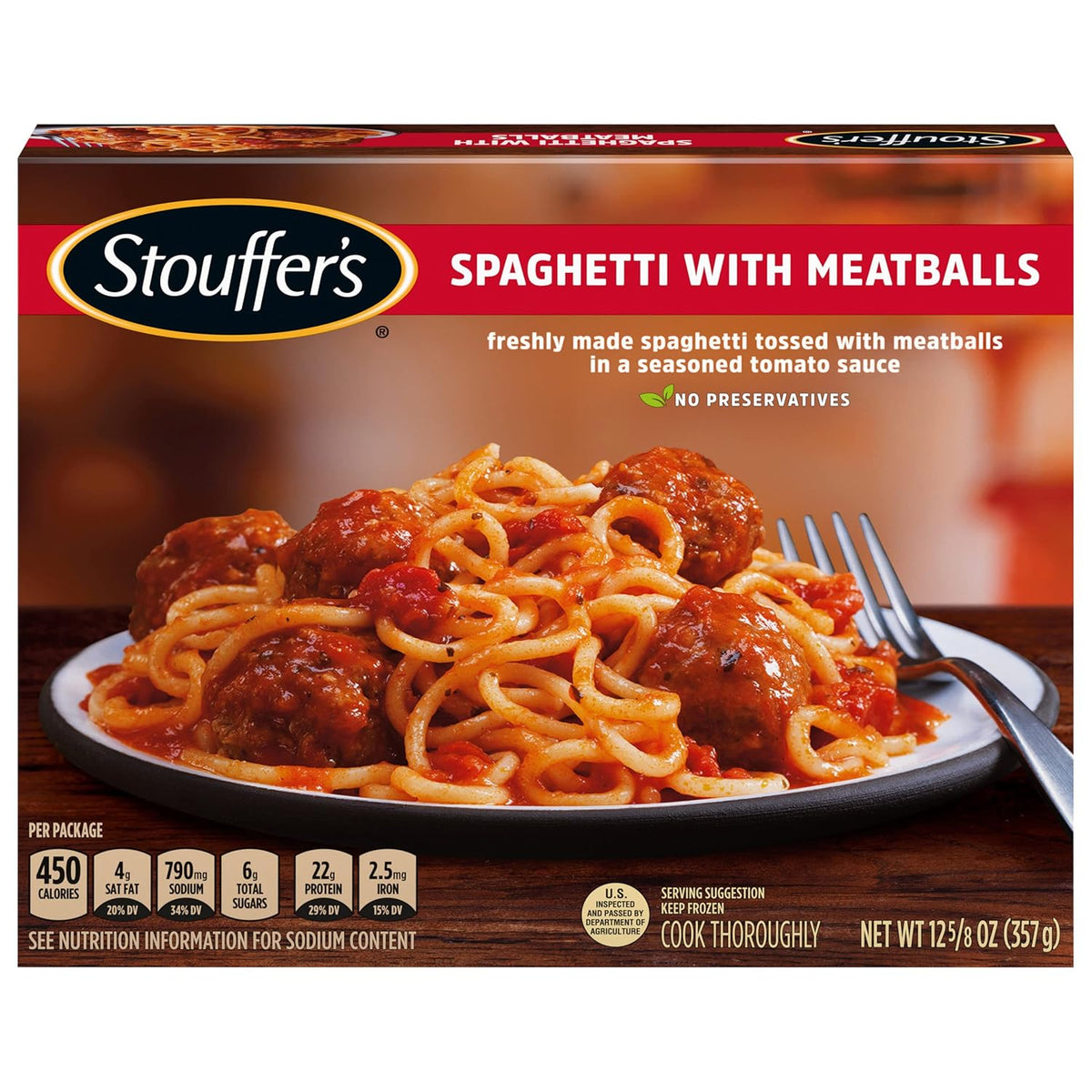 Stouffer's Spaghetti with Meatballs – Kid-Approved Lunch for Picky Eaters, Single-Serve Microwave Meal