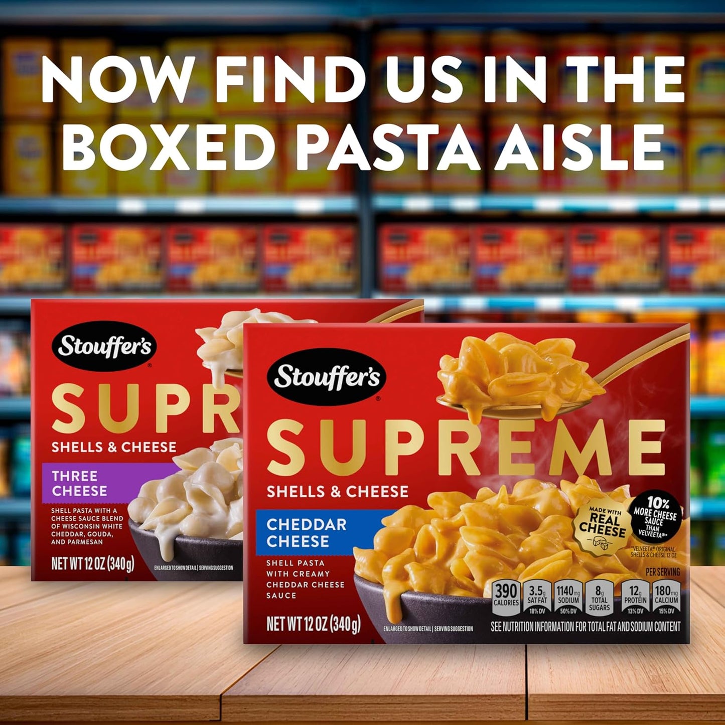 Stouffer's Supreme Shells and Cheese – Comfort Food for Wind-Down Dinners, 12 oz Real Cheese Mac and Cheese Kit