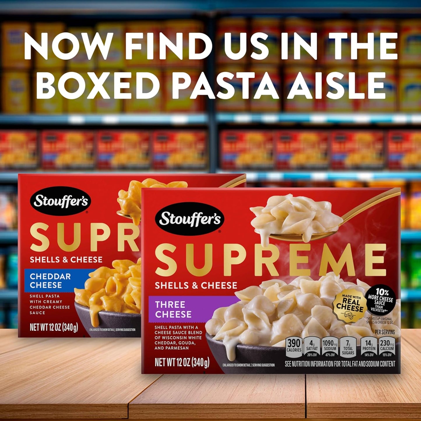 Stouffer's Supreme Shells Three Cheese Stovetop Mac – Easy Weeknight Pasta for Picky Eaters, 12 oz Family Box