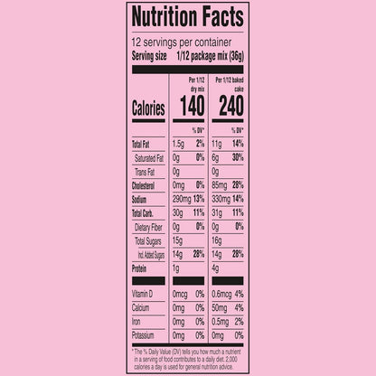 strawberry-flavored mix formulated for moist texture