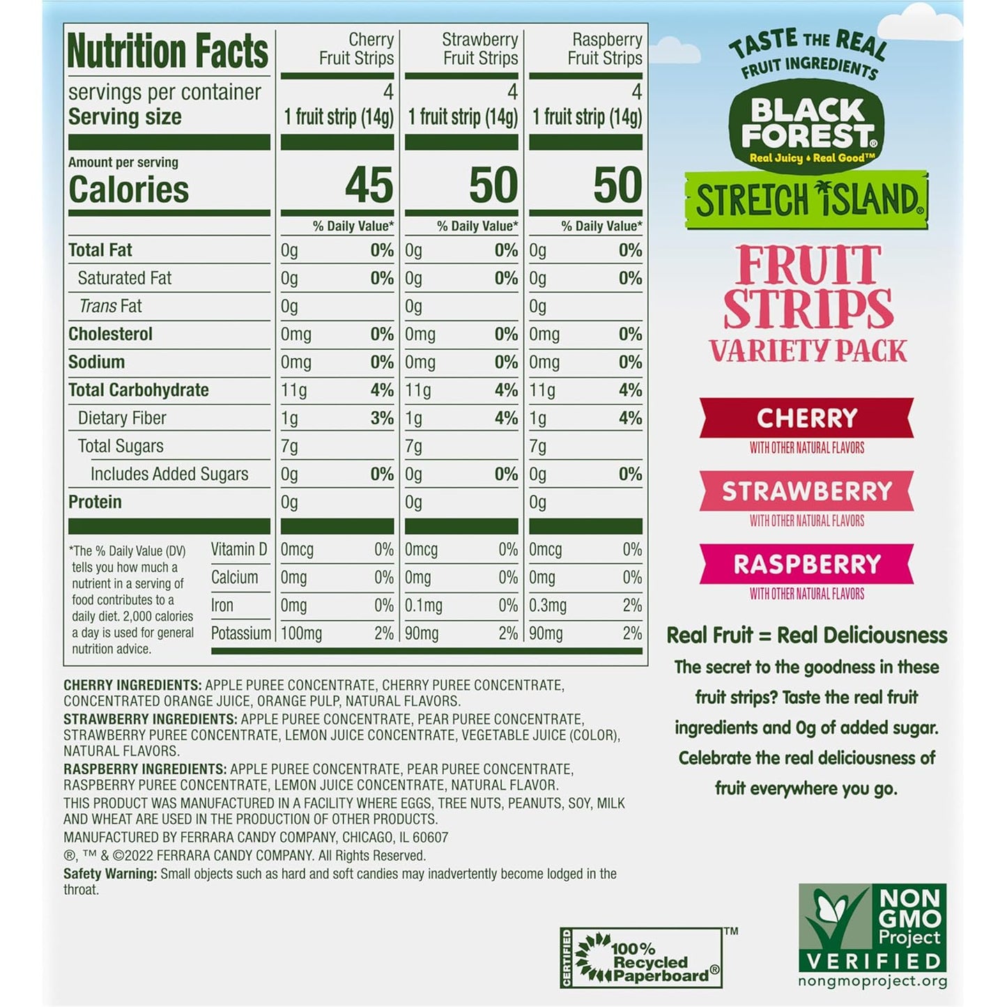 Stretch Island Fruit Strips – Clean Ingredient Pantry Staple, Short List Non-GMO 48-Count Box